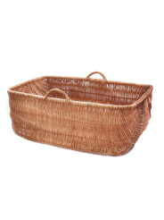 Wicker Moses basket for babies, rectangular