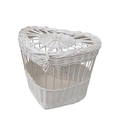 Pigeon wicker cage, white, Heart 33