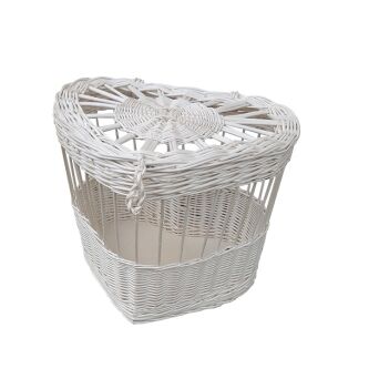 Pigeon wicker cage, white, Heart 33