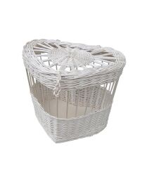 Pigeon wicker cage, white, Heart 33