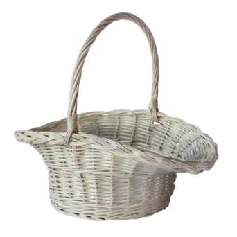 Wicker gift basket, white, Kapelusik 38