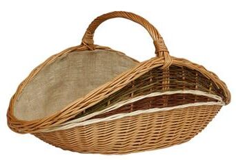 Wicker fireplace basket with jute lined 71