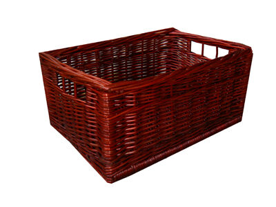 Skrzynka wiklinowa, Okienko, ciemnobrązowa 34x22x16