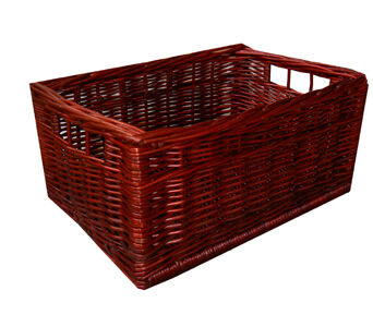 Skrzynka wiklinowa, Okienko, ciemnobrązowa 34x22x16