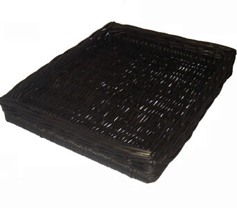 Wicker storage basket, black 33x40x7