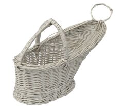 Wicker bottle basket, white, Szampanówka