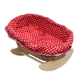 Wicker play cradle for dolls 46