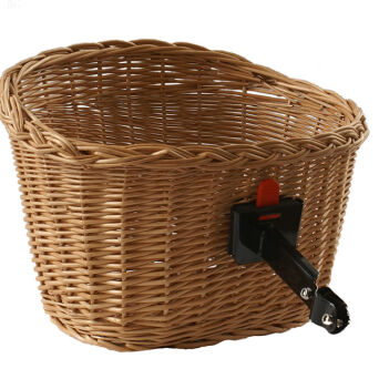 Wicker bike basket with click closure 39