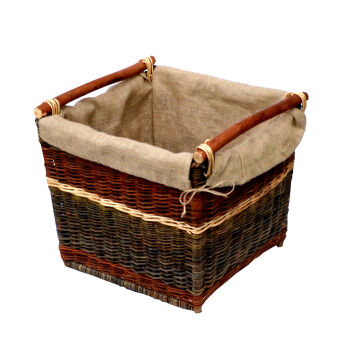 Wicker fireplace basket with jute lined, Donica 53