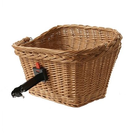Wicker bike basket with click closure 46