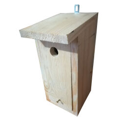 Bird nesting box, wooden