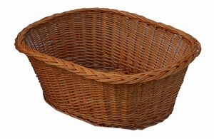 Wicker storage basket, oval