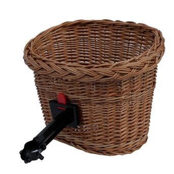 Wicker bike basket with click closure 36