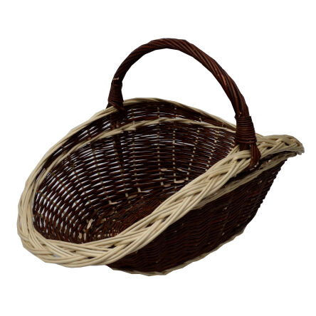 Wicker fireplace basket, dark 65