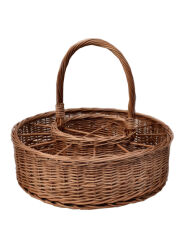 Wicker bottle and wine glasses carrier (for 4 bottles and 12 wine glasses)