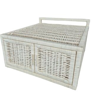 Wicker cabinet, white 50x55x30