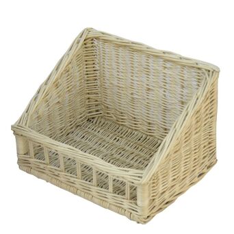 Wicker basket for storage organizing, trapezoid, white 40x30