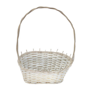 Wicker gift basket, white, Elipsa 25