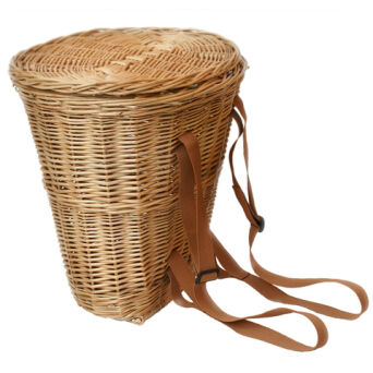 Wicker garden basket- backpack with straps