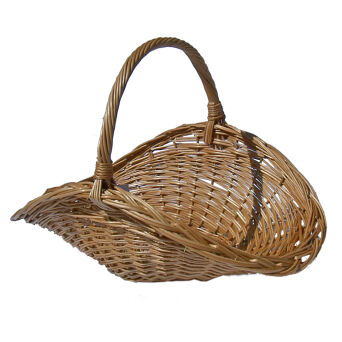 Wicker fireplace basket with metal reinforcement on sides 62