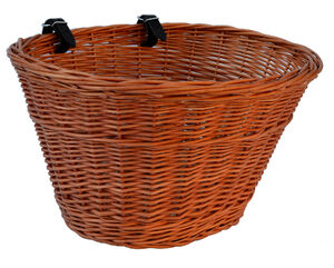 Wicker bike basket with leather straps 42