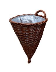 Wicker hanging planter basket 35