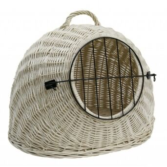 Wicker pet carrier, white 60