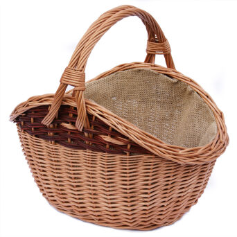 Wicker fireplace basket with jute lined 51