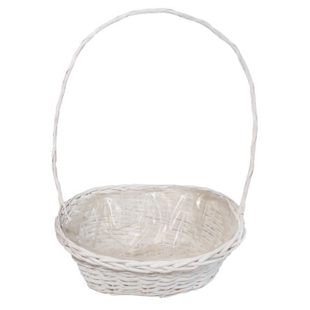 Wicker flower basket, white 45