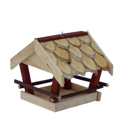 Wooden bird feeder for outdoors hanging, big