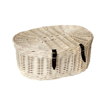 Wicker storage basket with straps 41x32