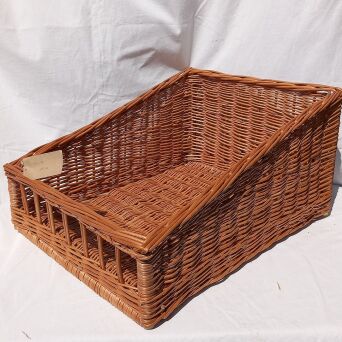 Wicker basket for storage organizing, trapezoid, openwork 45x50