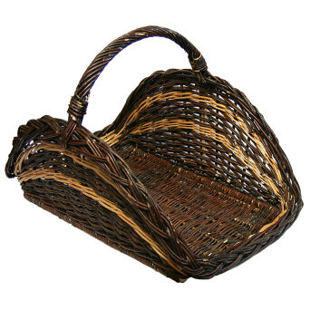 Wicker fireplace basket, open, dark 70