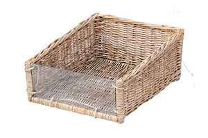 Wicker basket for storage organizing, trapezoid, with a plexiglass 39x50