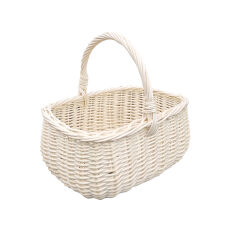 Wicker shopping basket, white, Perłowy 36