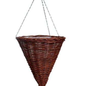 Wicker hanging planter basket 35