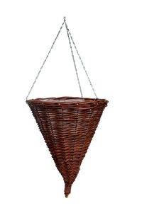 Wicker hanging planter basket 35