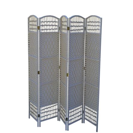 Rattan room divider, 5 panel 40x5/170