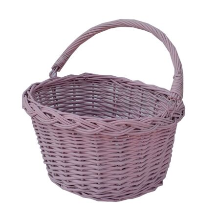 Wicker bike basket for kids, pink 24