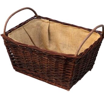 Wicker fireplace basket with jute lined, Wanna 55