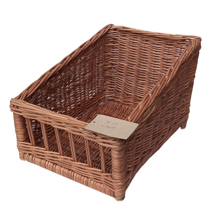Wicker basket for storage organizing, trapezoid, openwork 30x40