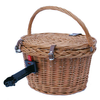 Wicker bike basket with click closure 40