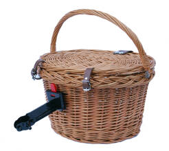 Wicker bike basket with click closure 40