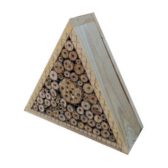 Wooden insect house, triangle