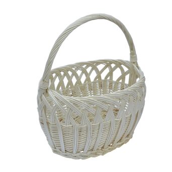 Wicker shopping basket, openwork, white 37