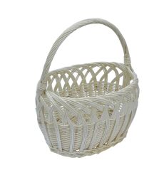 Wicker shopping basket, openwork, white 37