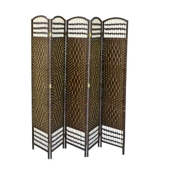 Rattan room divider, 5 panel 40x5/170