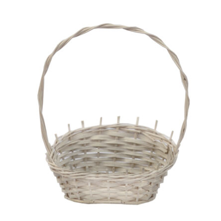 Wicker gift basket, white, Elipsa 20