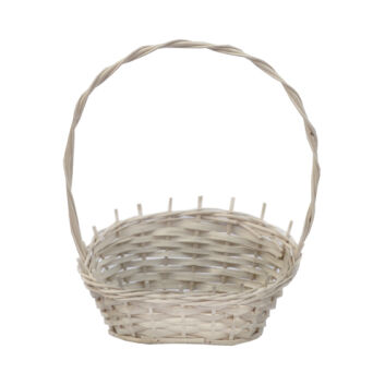 Wicker gift basket, white, Elipsa 20