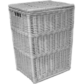 Wicker laundry hamper, white 45